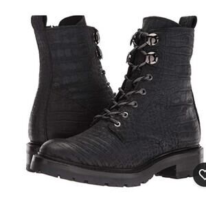 NWOT Frye Julie Hook Combat‎ Boots Womens Black Vintage Leather MSRP $358 Sz 8